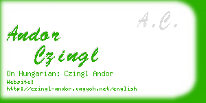 andor czingl business card